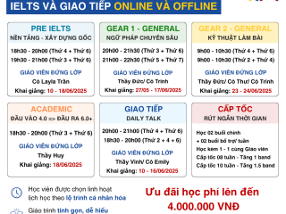 Học IELTS và Giao Tiếp Online & Offline - Lịch Khai Giảng Tháng 6/2025 Tại IELTS Intensive Academy